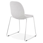 Paris Prix Chaise Design En Tissu "Sluna" 85cm Gris & Chromé