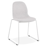 paris prix Chaise Design en Tissu "Sluna" 85cm Gris & Chromé
