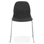 Paris Prix Chaise Design En Tissu "Sluna" 85cm Gris Foncé & Chromé