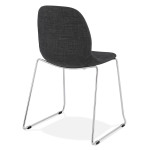 Paris Prix Chaise Design En Tissu "Sluna" 85cm Gris Foncé & Chromé