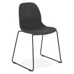 paris prix Chaise Design en Tissu "Sluna" 85cm Gris & Noir