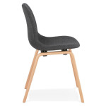 Paris Prix Chaise Design En Tissu "Tikel" 81cm Gris Foncé & Naturel