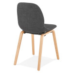Paris Prix Chaise Design En Tissu "Tikel" 81cm Gris Foncé & Naturel