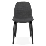 Paris Prix Chaise Design En Tissu "Tikel" 81cm Gris Foncé & Noir
