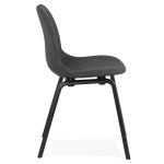 Paris Prix Chaise Design En Tissu "Tikel" 81cm Gris Foncé & Noir