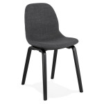 paris prix Chaise Design en Tissu "Tikel" 81cm Gris Foncé & Noir