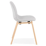 Paris Prix Chaise Design En Tissu "Tikel" 81cm Gris & Naturel