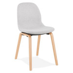 paris prix Chaise Design en Tissu "Tikel" 81cm Gris & Naturel