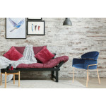 Paris Prix Chaise Design En Velours "Corey" 79cm Bleu