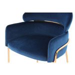 Paris Prix Chaise Design En Velours "Corey" 79cm Bleu