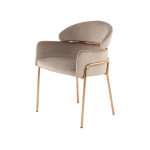 Paris Prix Chaise Design En Velours "Corey" 79cm Taupe