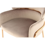 Paris Prix Chaise Design En Velours "Corey" 79cm Taupe