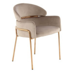 paris prix Chaise Design en Velours "Corey" 79cm Taupe