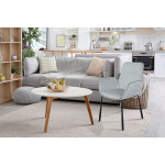 Paris Prix Chaise Design En Velours "Eliot" 87cm Gris