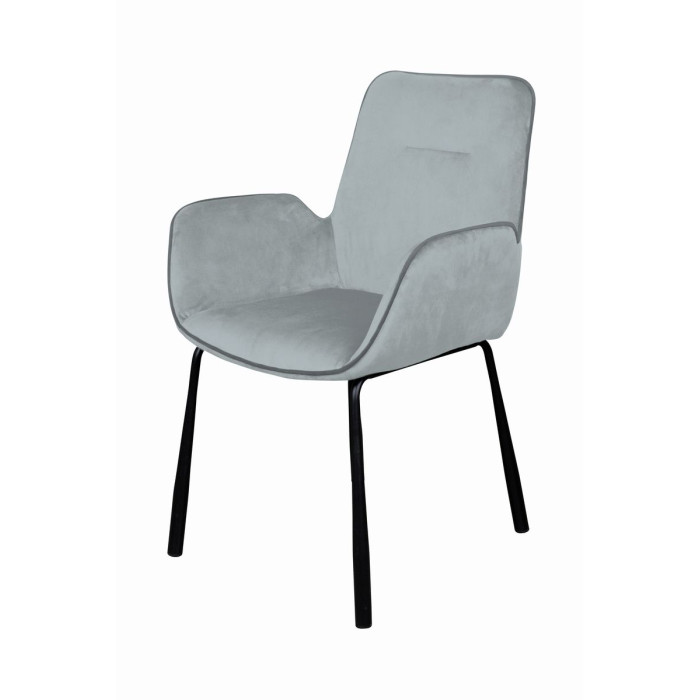 Paris Prix Chaise Design En Velours "Eliot" 87cm Gris