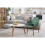 Paris Prix Chaise Design En Velours "Eliot" 87cm Vert