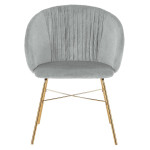 Paris Prix Chaise Design En Velours "Kanye" 80cm Argent