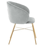 Paris Prix Chaise Design En Velours "Kanye" 80cm Argent
