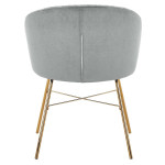 Paris Prix Chaise Design En Velours "Kanye" 80cm Argent