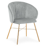 paris prix Chaise Design en Velours "Kanye" 80cm Argent