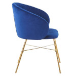Paris Prix Chaise Design En Velours "Kanye" 80cm Bleu
