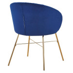 Paris Prix Chaise Design En Velours "Kanye" 80cm Bleu
