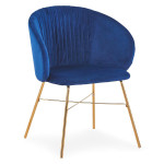paris prix Chaise Design en Velours "Kanye" 80cm Bleu