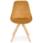 Paris Prix Chaise Design En Velours "Kazao" 84cm Moutarde