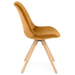 Paris Prix Chaise Design En Velours "Kazao" 84cm Moutarde