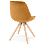 Paris Prix Chaise Design En Velours "Kazao" 84cm Moutarde