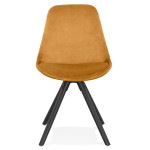 Paris Prix Chaise Design En Velours "Kazao" 84cm Moutarde & Noir