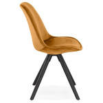 Paris Prix Chaise Design En Velours "Kazao" 84cm Moutarde & Noir