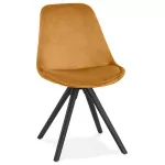 paris prix Chaise Design en Velours "Kazao" 84cm Moutarde & Noir