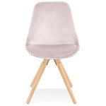 Paris Prix Chaise Design En Velours "Kazao" 84cm Rose