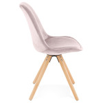 Paris Prix Chaise Design En Velours "Kazao" 84cm Rose