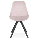 Paris Prix Chaise Design En Velours "Kazao" 84cm Rose & Noir