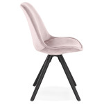 Paris Prix Chaise Design En Velours "Kazao" 84cm Rose & Noir