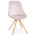 paris prix Chaise Design en Velours "Kazao" 84cm Rose