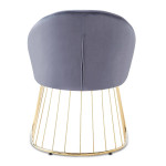 Paris Prix Chaise Design En Velours "Mayra" 84cm Gris