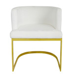 Paris Prix Chaise Design En Velours "Noemy" 75cm Blanc