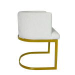 Paris Prix Chaise Design En Velours "Noemy" 75cm Blanc
