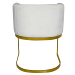 Paris Prix Chaise Design En Velours "Noemy" 75cm Blanc