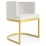 paris prix Chaise Design en Velours "Noemy" 75cm Blanc