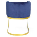 Paris Prix Chaise Design En Velours "Noemy" 75cm Bleu
