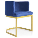 paris prix Chaise Design en Velours "Noemy" 75cm Bleu