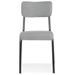 Paris Prix Chaise Design En Velours "Politano" 83cm Gris