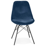 paris prix Chaise Design en Velours "Zaniolo" 83cm Bleu