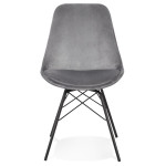 Paris Prix Chaise Design En Velours "Zaniolo" 83cm Gris