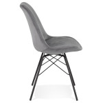 Paris Prix Chaise Design En Velours "Zaniolo" 83cm Gris
