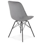 Paris Prix Chaise Design En Velours "Zaniolo" 83cm Gris